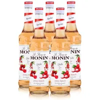 Monin Sirup Litschi 700ml - Cocktails Milchshakes Kaffeesirup (5er Pack)