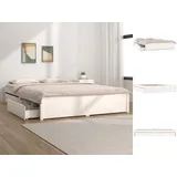 vidaXL Bett mit Schubladen 200 x 200 cm weiß