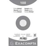 Exacompta Paquet 100 fiches bristol sous film- blanc quadrille 5x5 non perfore 125x200mm