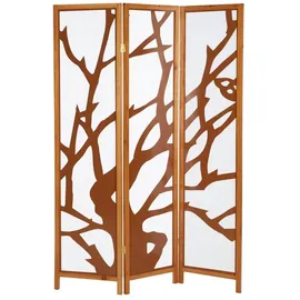 Homestyle4u 3-tlg. Paravent in Braun 130x175 cm 893,