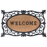 Esschert Design Schmutzfangmatte, Fußmatte mit Motiv „Welcome“ in schwarz mit Kokoseinlage, ca. 75 cm x 45 cm