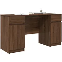 VidaXL Schreibtisch Braun Eiche 140x49x76 cm Holzwerkstoff