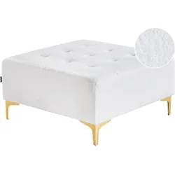 Ottomane ABERDEEN Bouclé Cremeweiß
