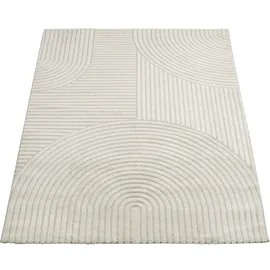 MERINOS Teppich MERINOS "Elio 6", beige (creme), B:140cm H:16mm L:200cm, Polypropylen, Teppiche, Teppich, moderner Kurzflor Teppich mit Hoch-Tief-Effekt, 3D Effekt