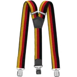 Fabio Farini - 4 cm breiter Hosenträger Y Form für Herren - Schwarz Rot Gold - M-L