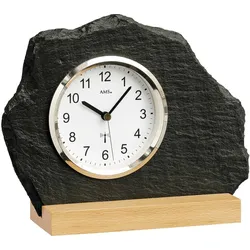Tischuhr klassisch Massivholzgehäuse Buche - AMS Modell: 5114