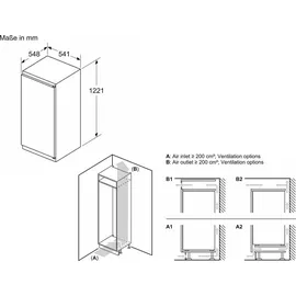 Bosch Serie 2 KIL425SE0 Einbaukühlschrank (187 l, 1221 mm hoch)