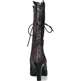 LAURA VITA Damen Stiefel florales Muster Spitze und Metallic Glanz Alcbaneo 351, Größe:40 EU, Farbe:Violett - Violett - 40