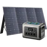 ALLPOWERS Solargenerator R1500, 1152WH LiFePO4 Batterie, 4x 1800W (3000W Spitze) AC Ausgang Tragbare Powerstation mit 400W Solarpanel, Mobile Stromversorgung für Garten Reise Camping Wohnmobil Notfall
