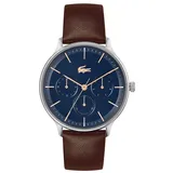 Lacoste Multi Zifferblatt Quarz Uhr für Herren mit Braunes Band realisiert aus Apfelschalen - 2011227