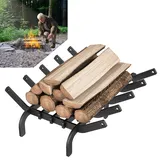 XINZI Kaminrost Schwerlast Kaminholzrost Schwarz Holzrost Brennholzhalter Feuerrost für Kamin Brennholz Kaminholz Holzregal Holzhalter Ofenrost für Innenkamine Outdoor Camping, 41 x 31 x 11 cm