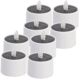 casativo-lighting 8er Set Solar-LED-Teelichter wetterfest IP44 mit Dämmerungssensor weiß