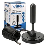 VSG VSG24 DVBT2 Antenne - HDTV Zimmerantenne für Fernseher, max. Signalqualität durch ALU-Kern, 5m Kabel DVB-T2 Antenne Fernseher freenet tv innen außen