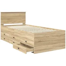 vidaXL Tagesbett Sonoma Eiche und Schwarz 100 x 200 cm schwarz