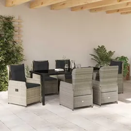 vidaXL Garten Essgruppe 7-tlg. Hellgrau