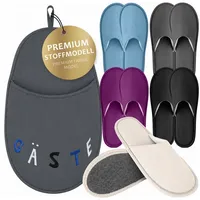 ONVAYA Premium Hausschuhset Gäste, Waschbare Gästepantoffeln, Guest Slipper Hausschuh grau