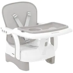 Kikkaboo Kinderstuhl, Boostersitz Chewy, Doppeltablett, Sicherheitsgurt, faltbar grau