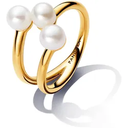 Pandora 163285C01 Damen-Ring mit Süßwasser-Zuchtperlen Goldfarben, 50/15,9