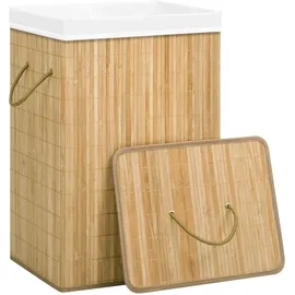 vidaXL Bambus-Wäschekorb mit 2 Fächern 72 L