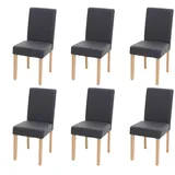 chefgastro Esszimmerstuhl Kunstleder grau 6er Set