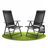 BigDean Gartenstuhl Hochlehner 56 x 61 x 105 cm schwarz 2 St.