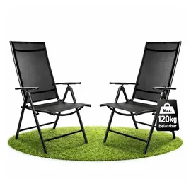 BigDean Gartenstuhl Hochlehner 56 x 61 x 105 cm schwarz 2 St.