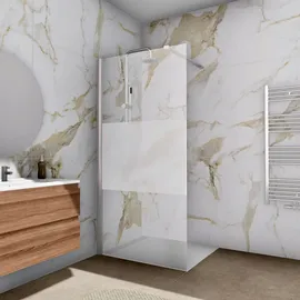 Aloni Walk-In-Dusche mit 80 x 200 cm ESG-Sicherheitsglas weiß
