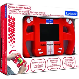 Lexibook Lexibook, Cyber Arcade Racing, Bewegungsgesteuerte Rennkonsole, 30 Renn-, Action- und Puzzlespiele, Steuerung durch Neigen, Rot, JL3150