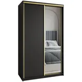 masseno Schwebetürenschrank TAVI 120 x 205 x 60 cm Schwarz