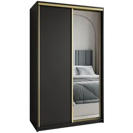 masseno Schwebetürenschrank TAVI 120 x 205 x 60 cm Schwarz