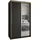masseno Schwebetürenschrank TAVI 120 x 205 x 60 cm Schwarz