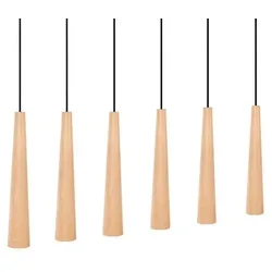 Envostar - Wooden Round Cones 6 Pendelleuchte Wood/Black