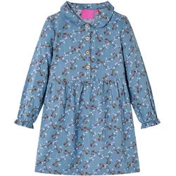 Kinderkleid mit Langen Ärmeln Petrolblau 104