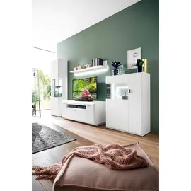 Casavanti Wohnwand I AMORA 4-teilig weiß /anthrazit 3D