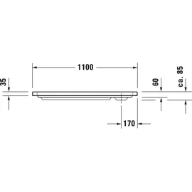 Duravit D-Code 110x75x8,5cm, weiß