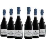 Castelli Modenesi Lambrusco Grasparossa di Castelvetro DOC, Rotwein mit vollem und ausgewogenem Geschmack und einem eleganten und vielseitigen Bouquet, 11 Prozent Vol., 6 Flaschen 750 ml