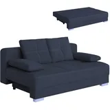 Roller Schlafcouch Stoff 2-Sitzer Blau
