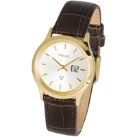 Elegante Damen Funkuhr (deutsches Funkwerk) Armbanduhr Lederarmband 964.2045