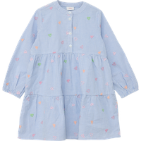 s.Oliver - Ausgestelltes Kleid mit Stickerei, Kinder, blau, 128