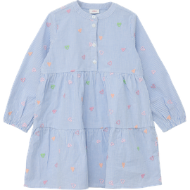 s.Oliver - Ausgestelltes Kleid mit Stickerei, Kinder, blau, 128