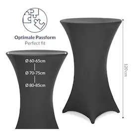 DEUBA Detex® Stehtischhusse Überzug 5er Set Ø60 cm Ø anthrazit