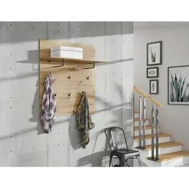 Forte Garderobenpaneel Trondheim 90 x 100 x 30 cm Braun Eiche