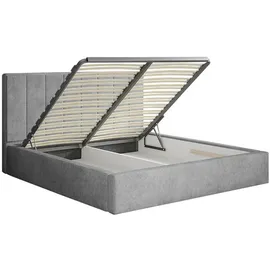 petits-meubles Bett mit Bettkasten 180 x 200 cm Grau
