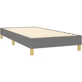 vidaXL Boxspringbett mit Matratze & LED Dunkelgrau 100x200 cm Stoff