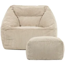 I.C.O.N. icon Sitzsack, Beige, Textil, 340 L, 1-Sitzer, Freiform, 97x73x84 cm, Hergestellt in Deutschland, Oeko-Tex® Standard 100, Reach, Wohnzimmer, Hocker, Sitzsäcke, XXL Sitzsäcke