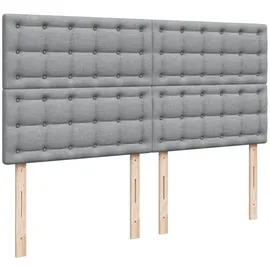 vidaXL Boxspringbett mit Matratze Hellgrau 180x200 cm Stoff