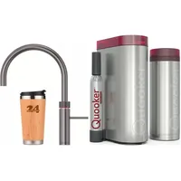 »QUOOKER FUSION ROUND Festauslauf Gunmetal PVD VAQ PRO3 mit CUBE 2 *Der Wasserhahn, der alles kann! (3FRGMECUBE)« (2-St) 100°C Kochendwasserhahn