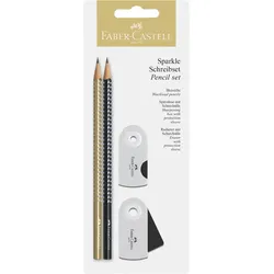 Faber Castell Bleistift Sparkle B gold/schwarz Rad+Spitzer