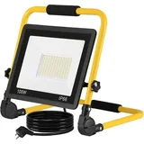 Led Baustrahler 100W Warmweiß Baustellen Strahler inkl. Standgestell und Netzkabel, led Fluter Arbeitsscheinwerfer Wasserdicht IP66 für Garage,