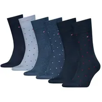 Tommy Hilfiger Socken TH MEN SOCK 6P DOT ECOM (6 Paar) gepunktet und uni blau 43-46